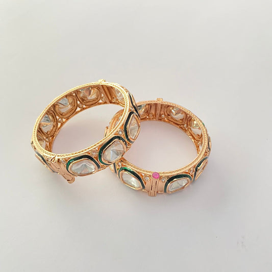 Gold Plated Polki Bangle