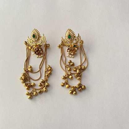 Emerald Gold Plated Kashmir Jhumka Earring