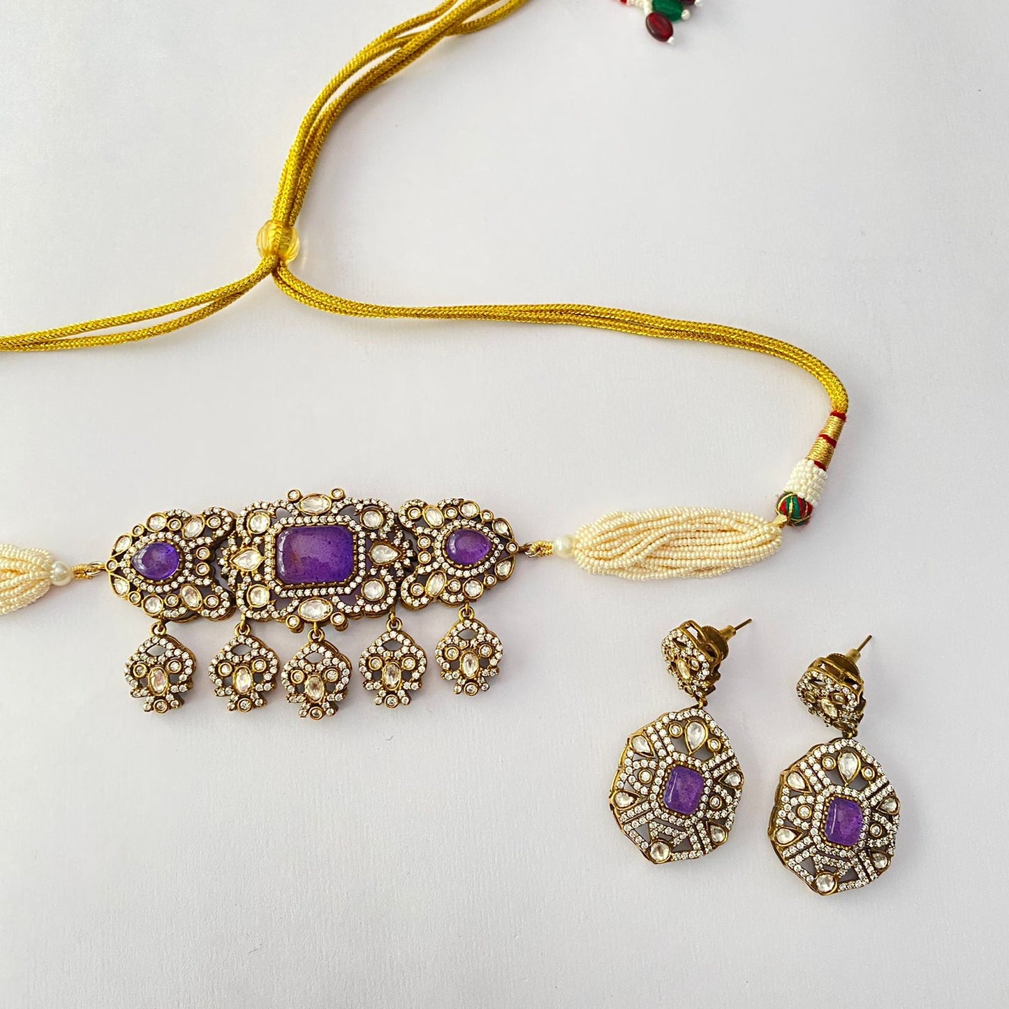 Kundan Antique Gold Plated Chokar Set