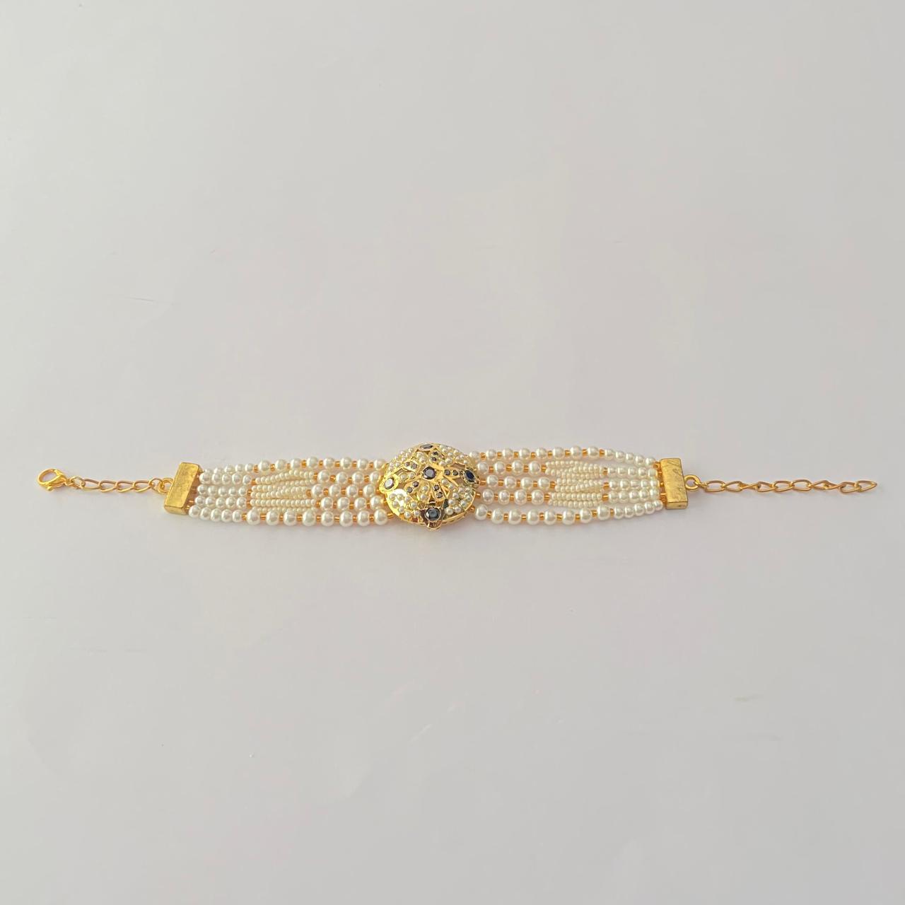 Jadau with Pearl Gold Plated Bracelet