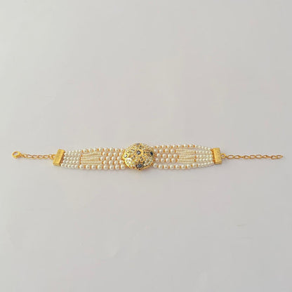 Jadau with Pearl Gold Plated Bracelet