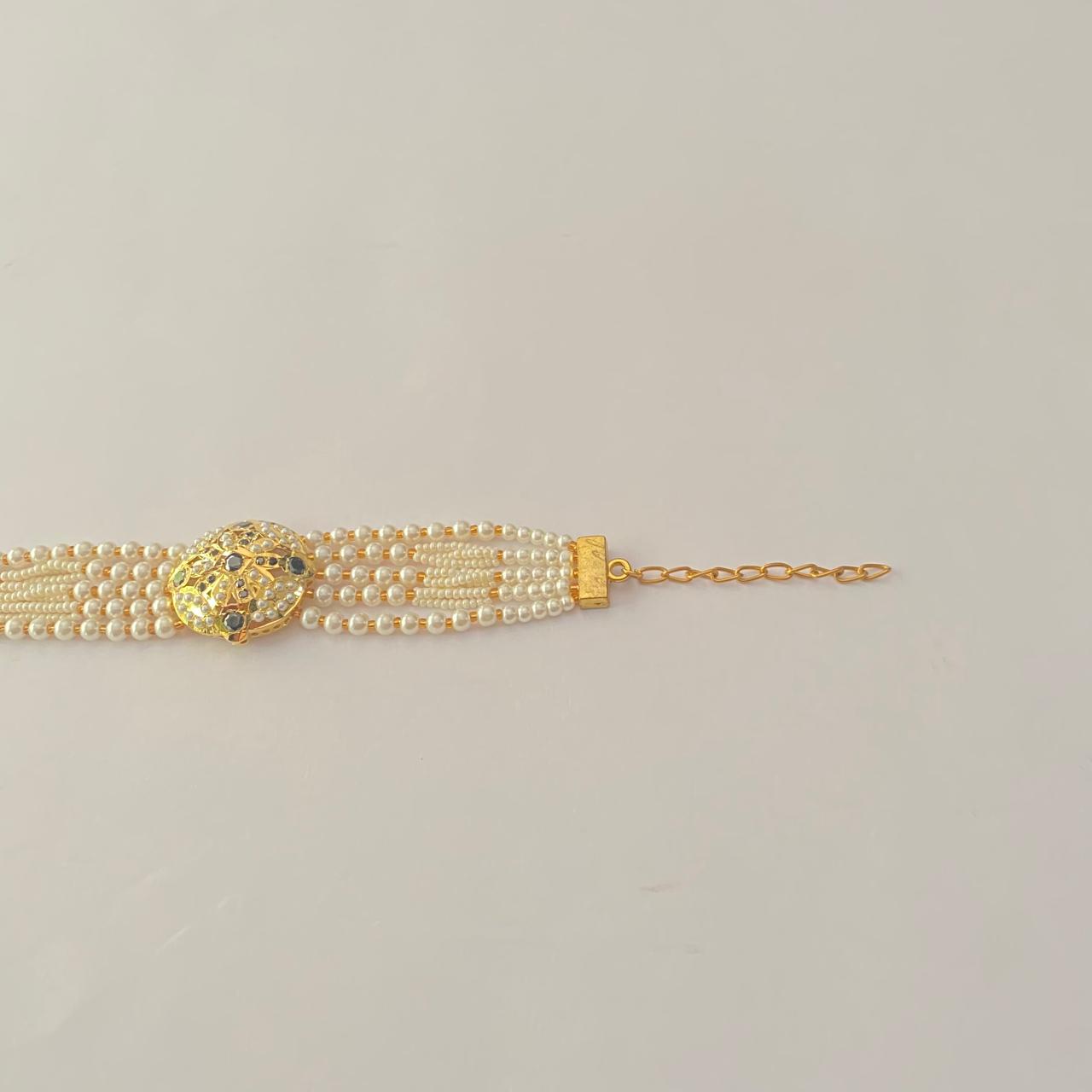 Jadau with Pearl Gold Plated Bracelet