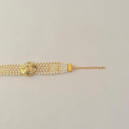 Jadau with Pearl Gold Plated Bracelet