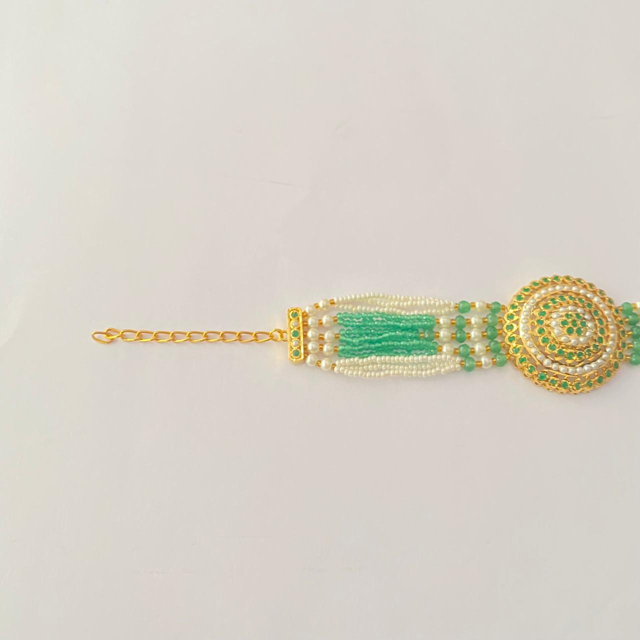 Emerald Gold Plated Jadau Bracelet