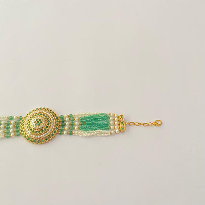 Emerald Gold Plated Jadau Bracelet