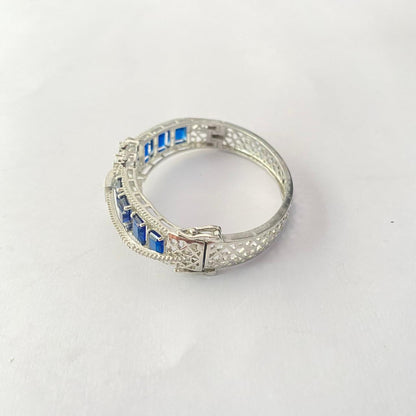 Blue Silver Plated Bracelet