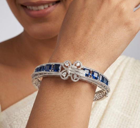 Blue Silver Plated Bracelet