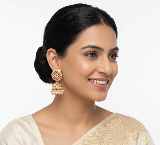 Jadau Gold Plated Jhumka Earring