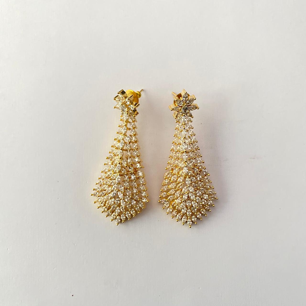Gold Plated with Diamond Latest design Earring