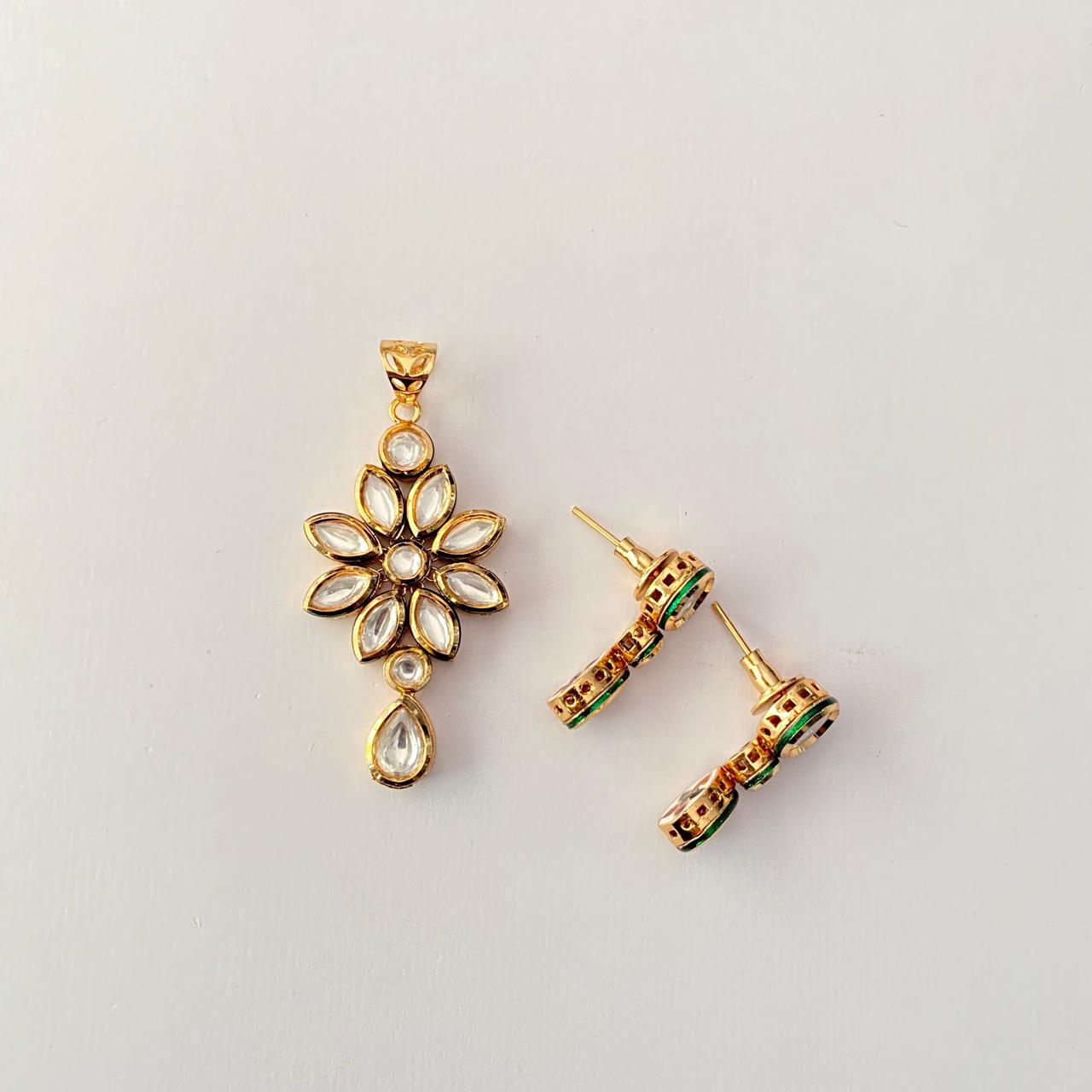 Kundan Gold Plated Pendant Set