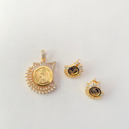 Gold Plated Gini Pendant Set
