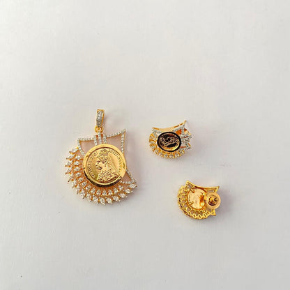 Gold Plated Gini Pendant Set