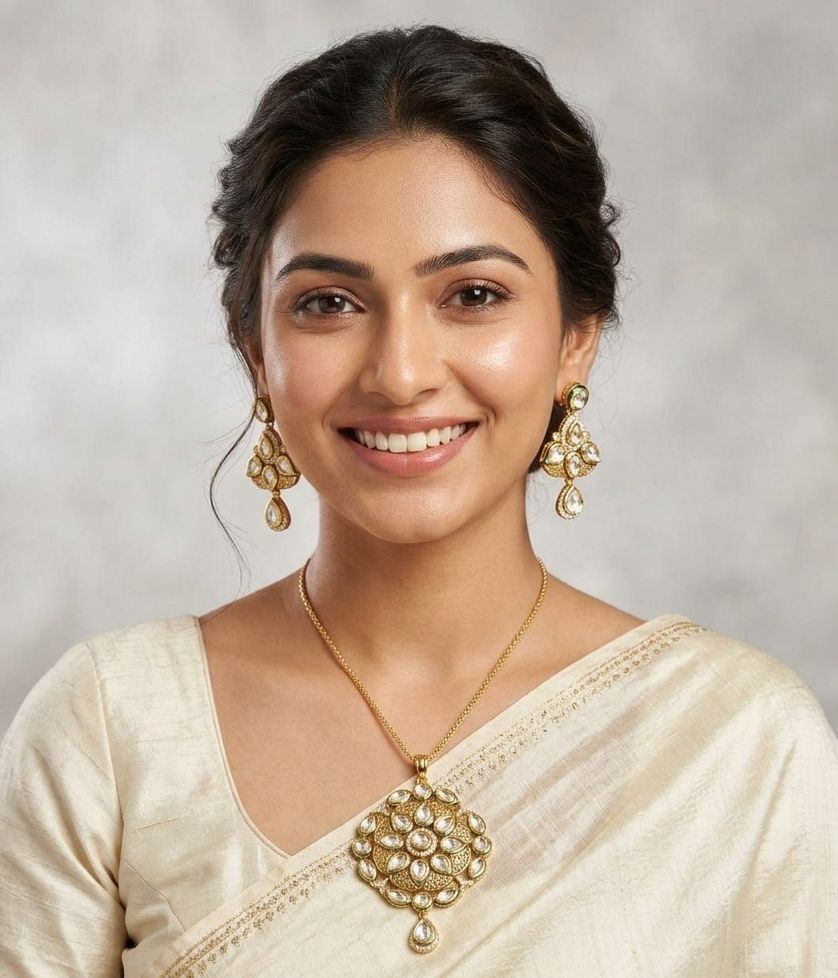 Kundan Gold Plated Pendant Set