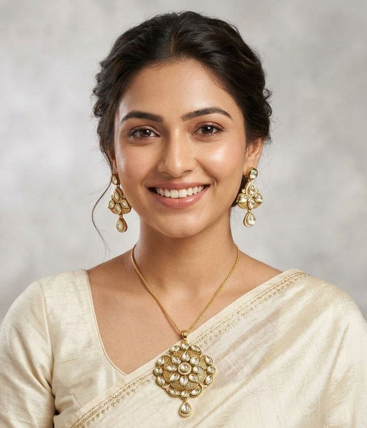 Kundan Gold Plated Pendant Set