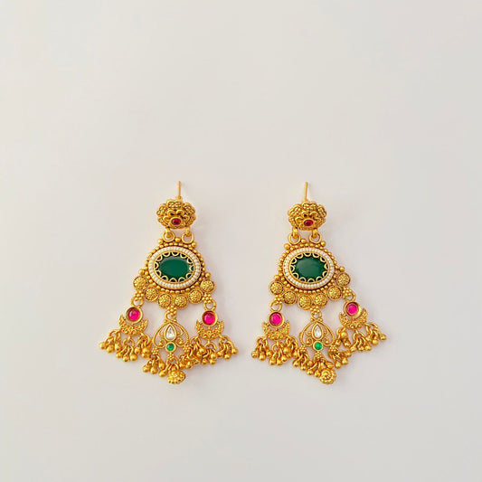Gold Plated Temple Earring