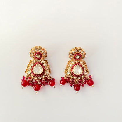 Polki Kundan Ruby Earring