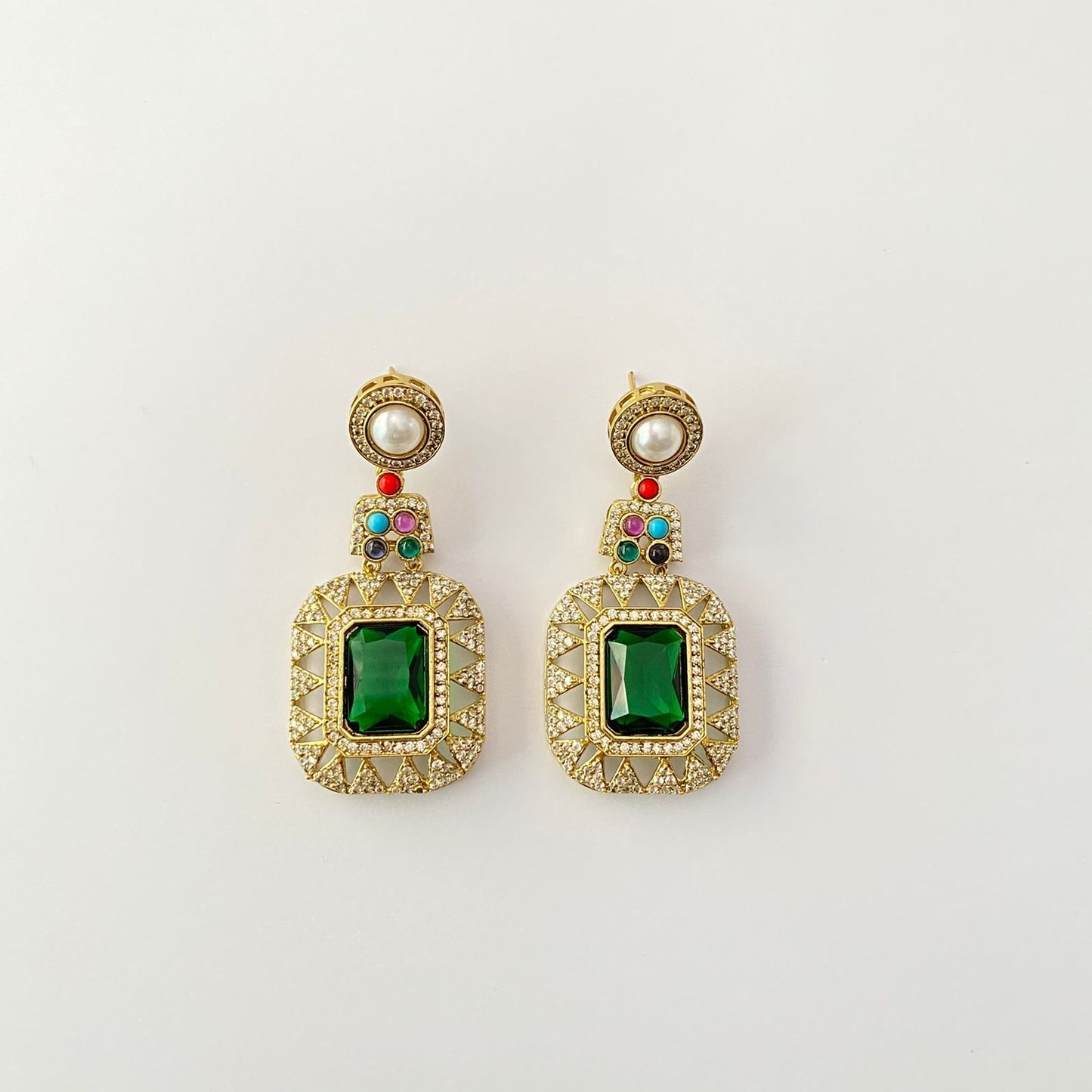 Green Stone Multi Earring