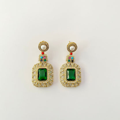 Green Stone Multi Earring