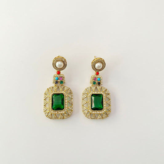 Green Stone Multi Earring