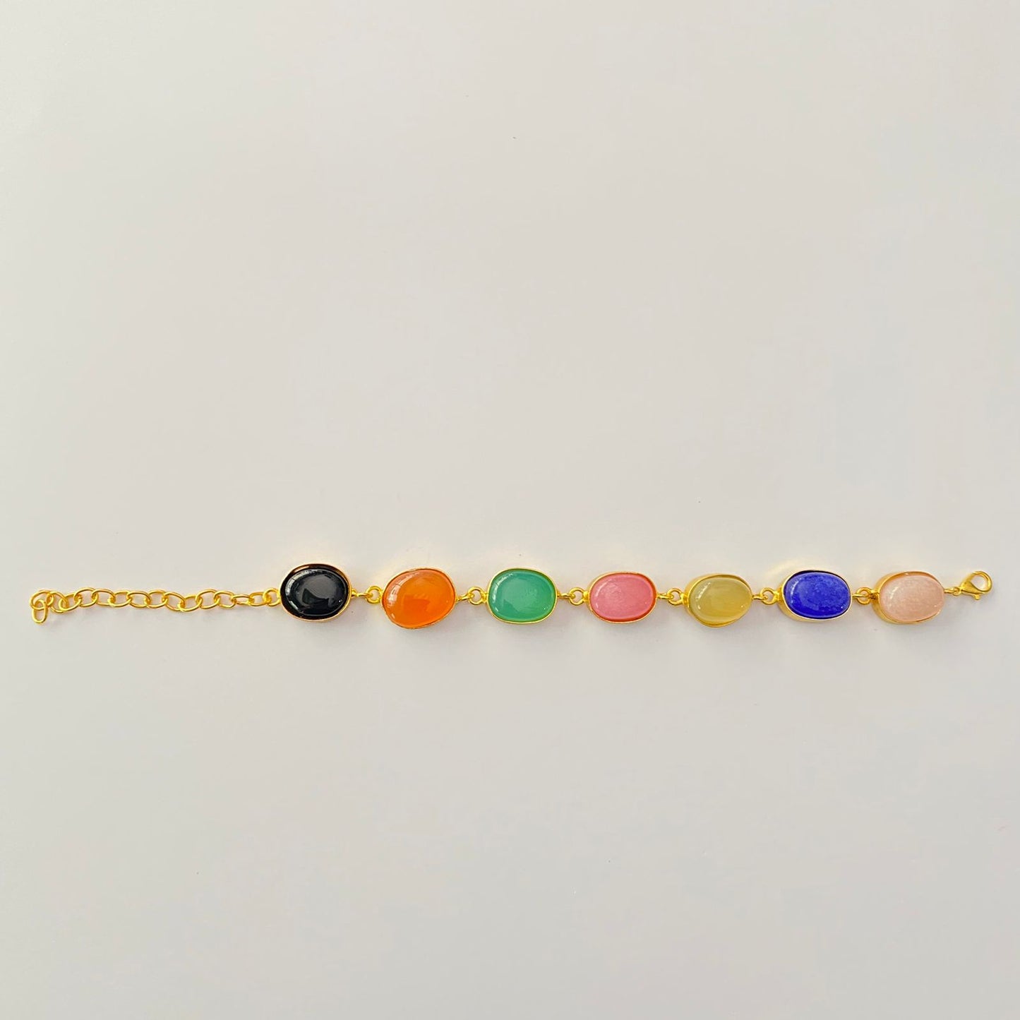 Multi Gold Plated Stone Bracelet