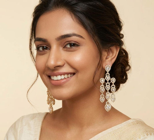 Gold Plated Long Hanging Earring
