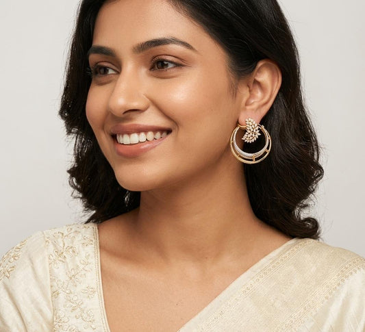 Gold Plated Diamond Bali Earring