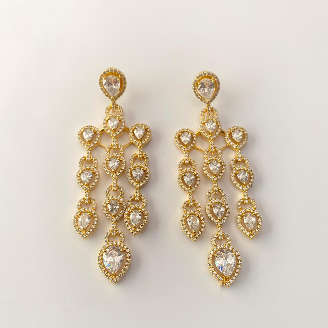 Gold Plated Long Hanging Earring