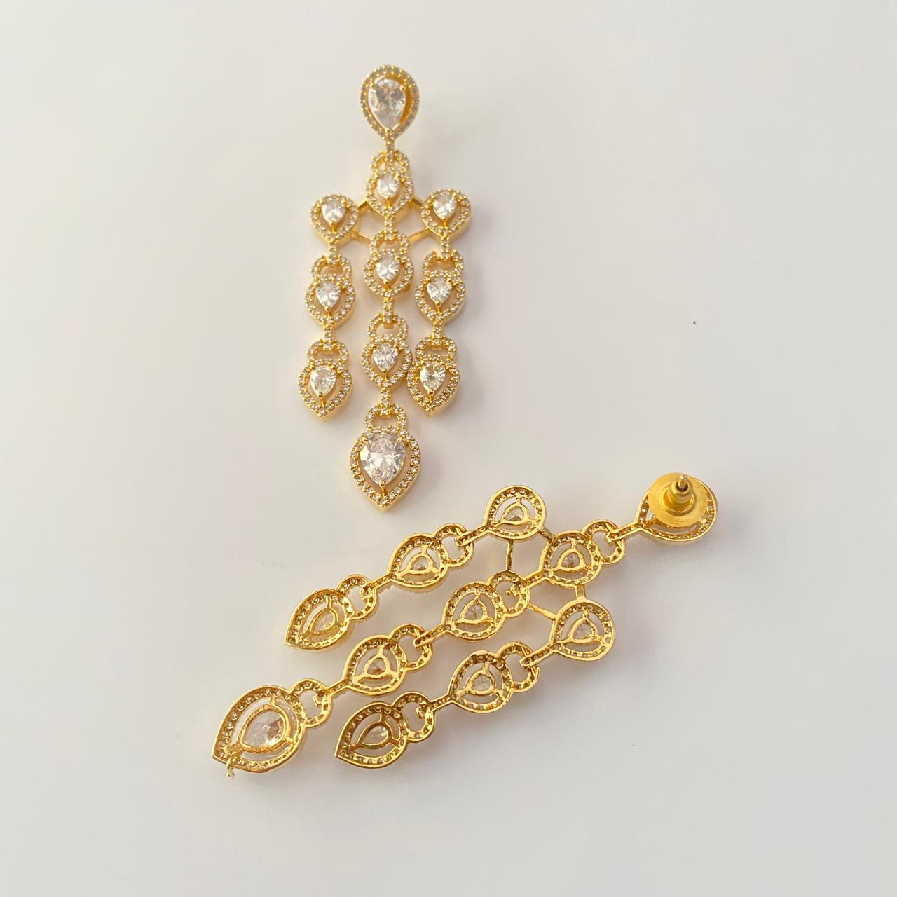 Gold Plated Long Hanging Earring