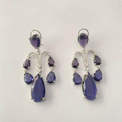 Amethyst Silver Plated Earring