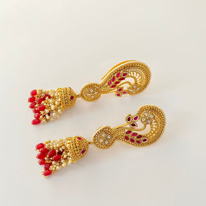Gold Plated Ruby  Ear Cuffs