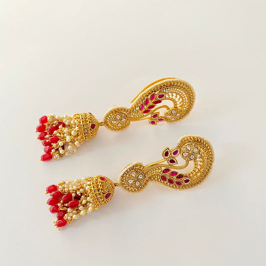 Gold Plated Ruby  Ear Cuffs