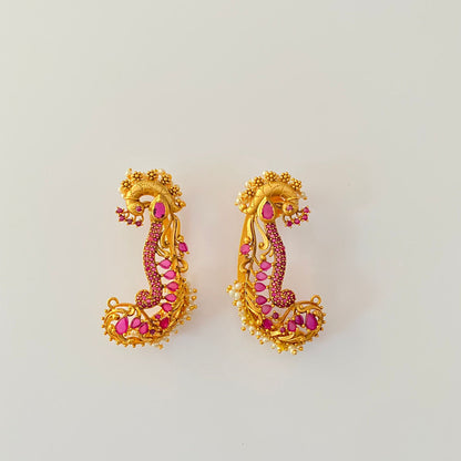 Ruby Gold Plated Ear Cuffs