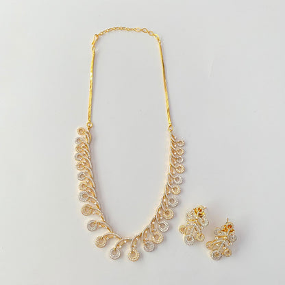 Gold Plated Diamonds Necklace Set