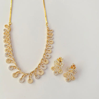 Gold Plated Diamonds Necklace Set