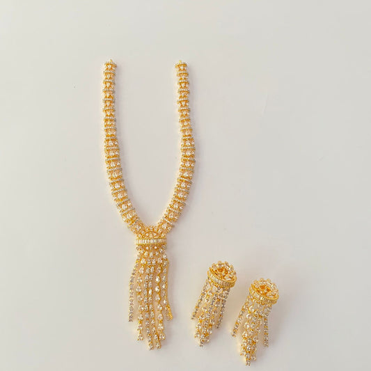 Gold Plated Diamond Necklace Set