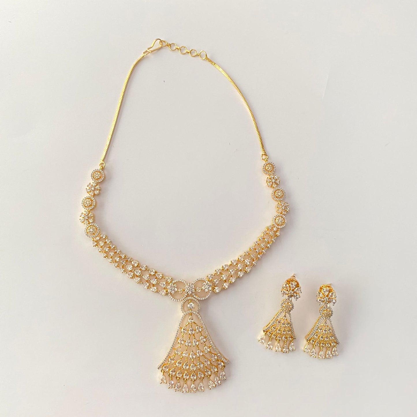 Gold Plated Diamond necklace Set
