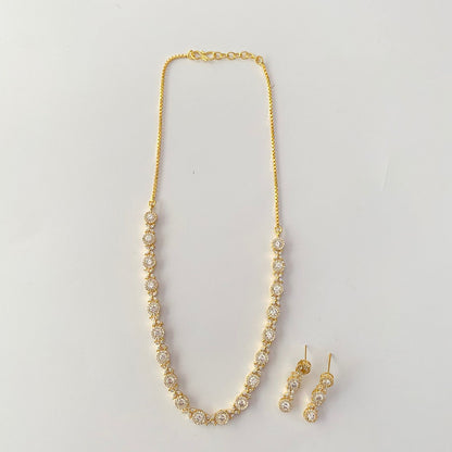 Gold Plated Diamond Necklace Set