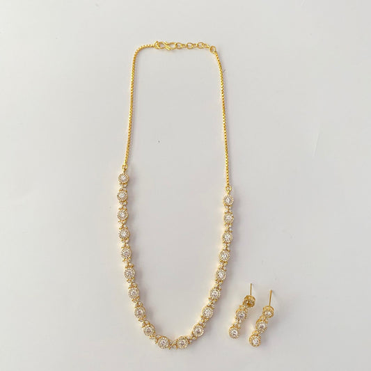 Gold Plated Diamond Necklace Set