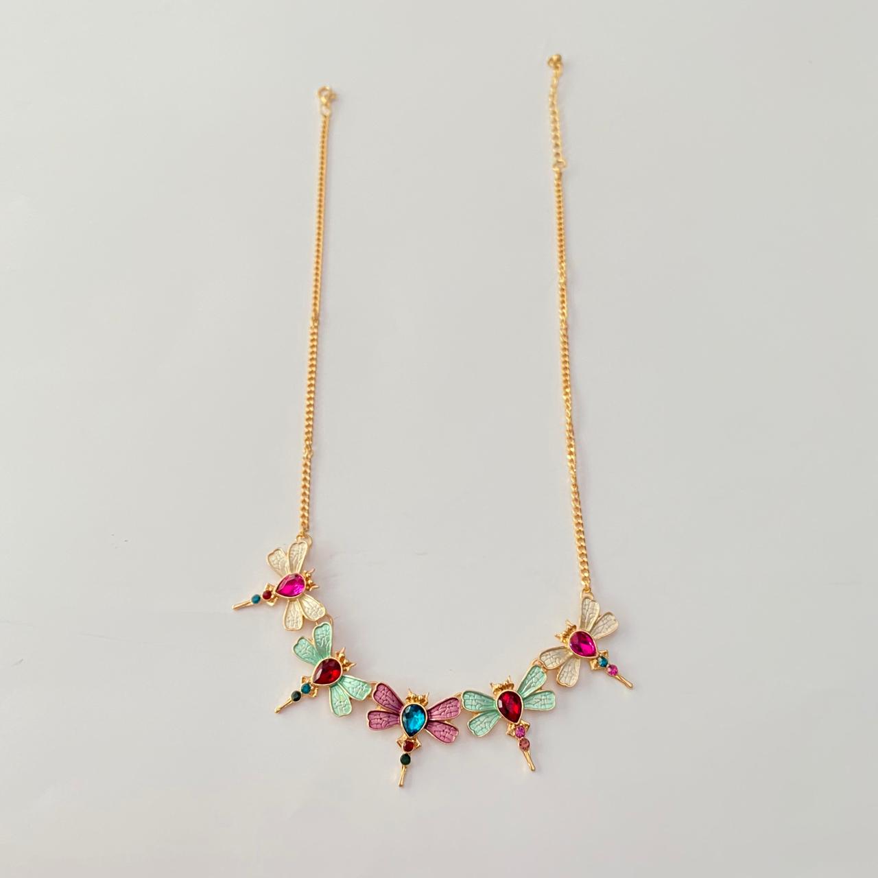 Gold Plated Western Look Butterfly Necklace