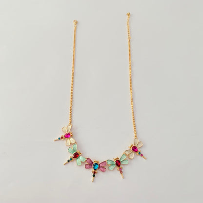 Gold Plated Western Look Butterfly Necklace