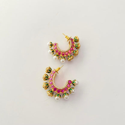 Kudan Gold Plated Half Bali Earring