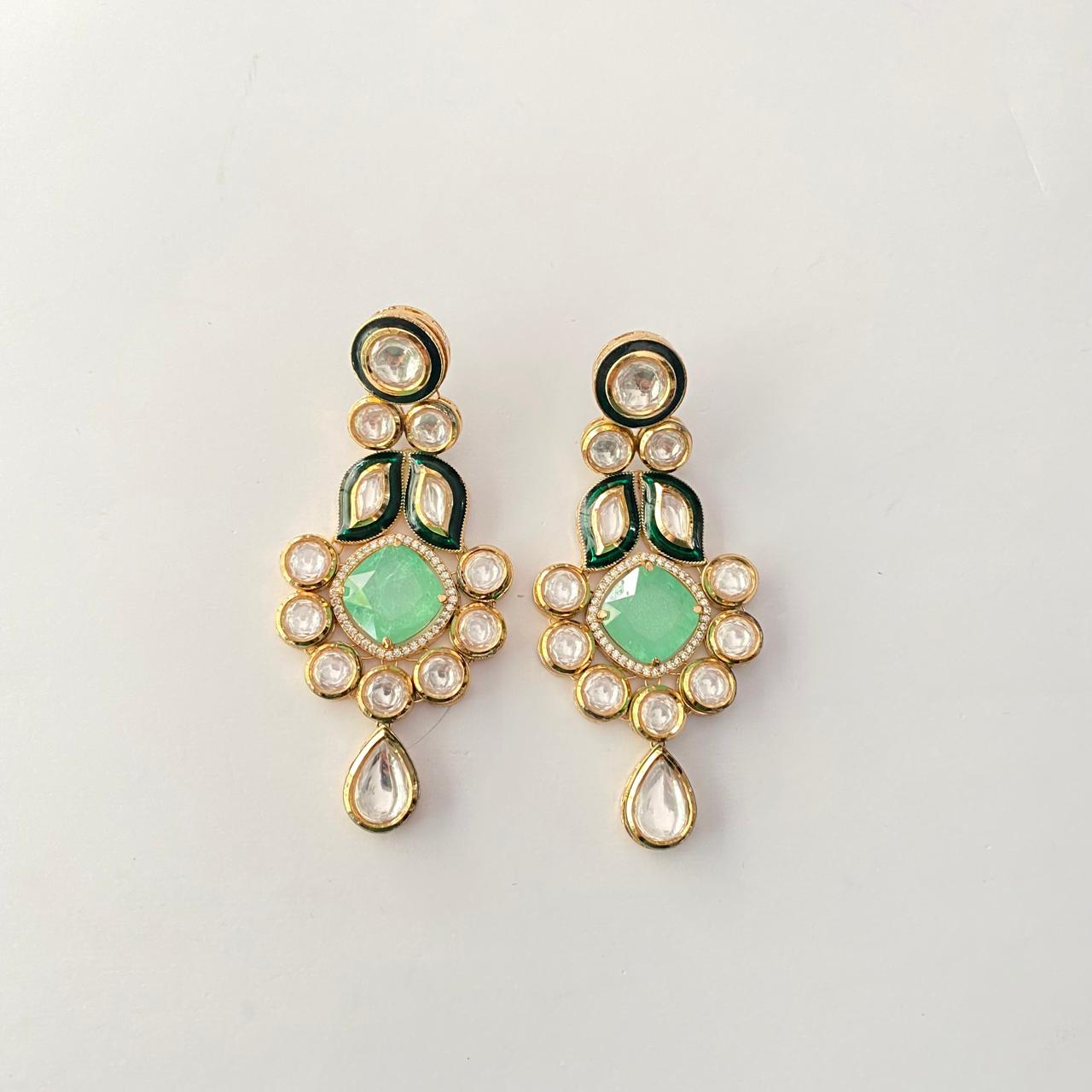 Kundan Gold Plated Drop Earring