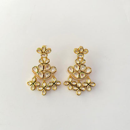 Kundan Gold Plated with Flower Design Earring