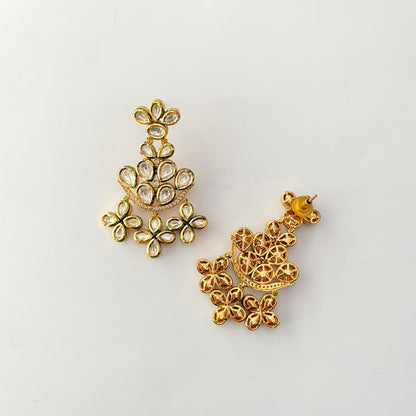 Kundan Gold Plated with Flower Design Earring