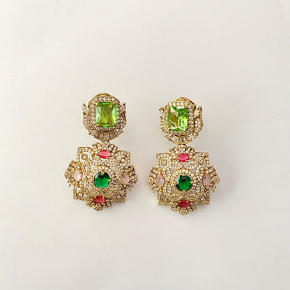 Emerald Gold Plated Sabysachi Inspired Earring