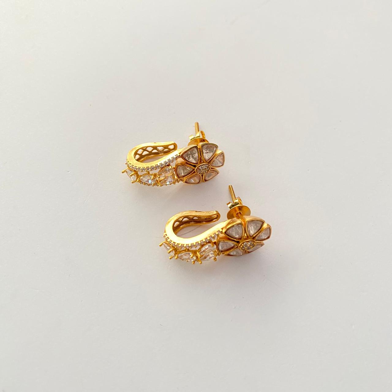 Gold plated Moissanite Earring