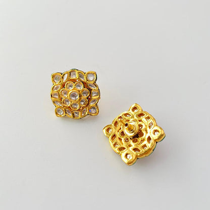 Kundan Gold Plated Stud