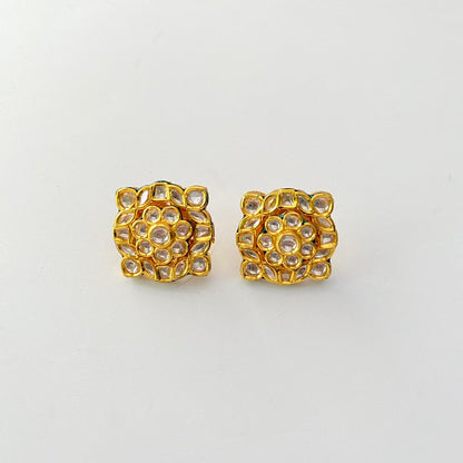 Kundan Gold Plated Stud