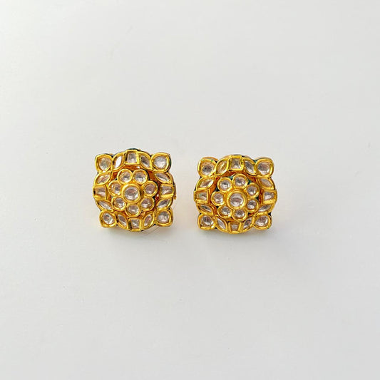 Kundan Gold Plated Stud