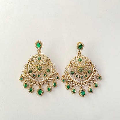 Diamond Green Chand Bali